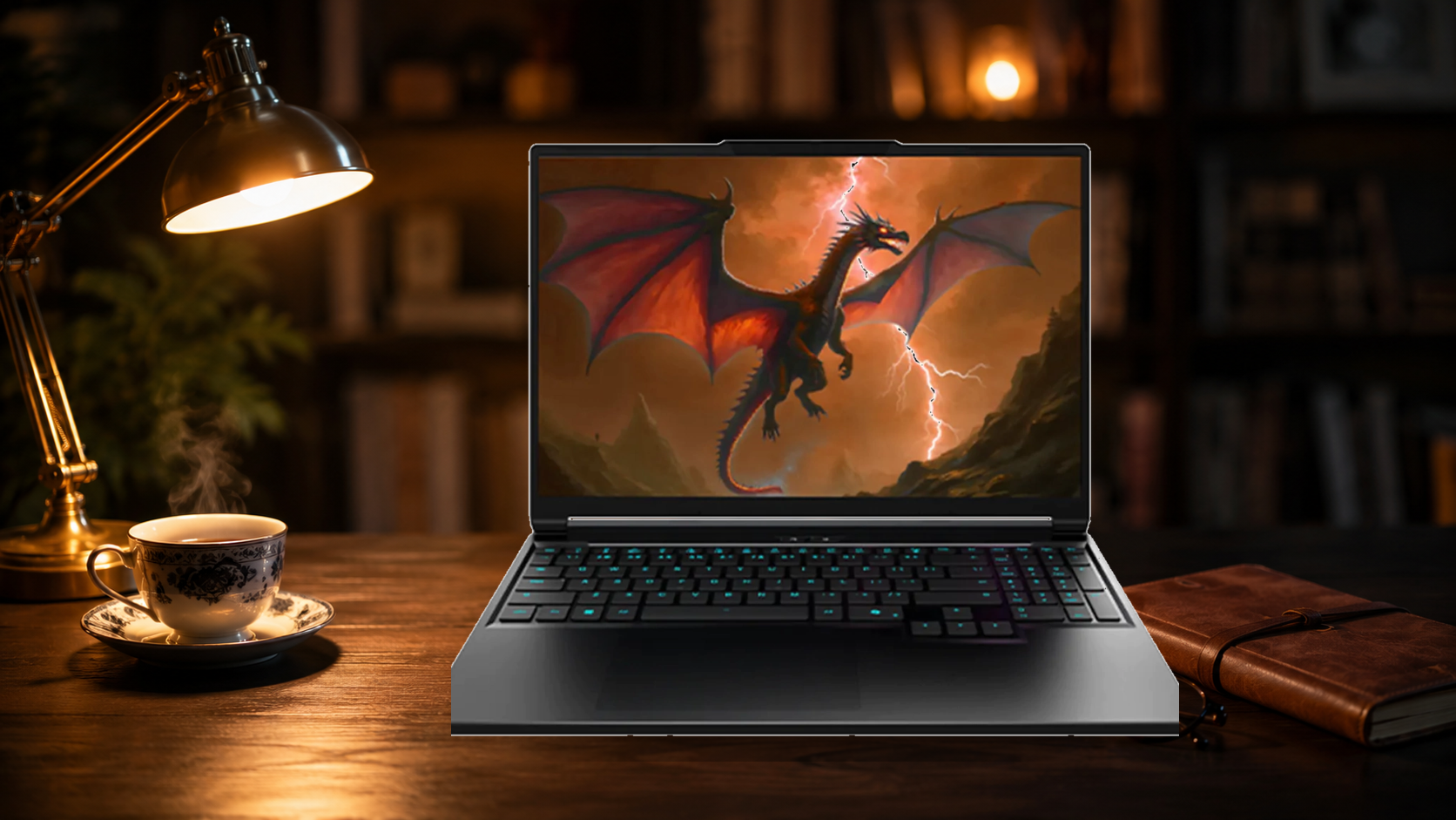 Notebook Gamer Avell Storm 550 sobre a mesa